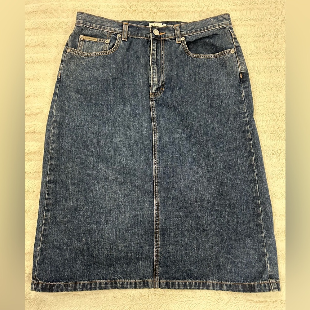 Calvin Klein Dark Blue Denim Pencil Skirt
